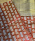 Elegant Orange Organza Saree – Lightweight & Festive Wear