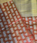 Elegant Orange Organza Saree – Lightweight & Festive Wear