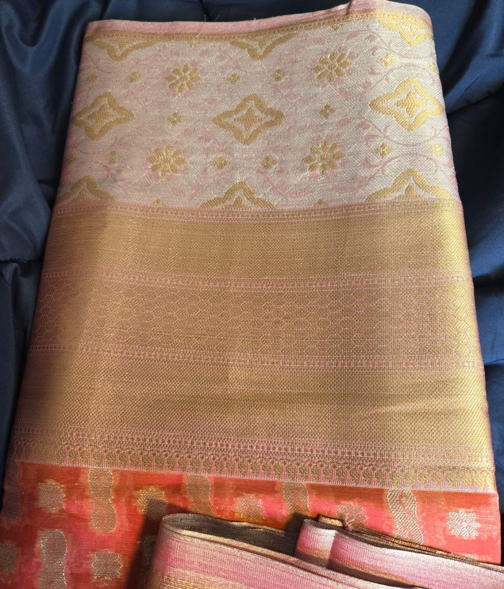 Elegant Orange Organza Saree – Lightweight & Festive Wear