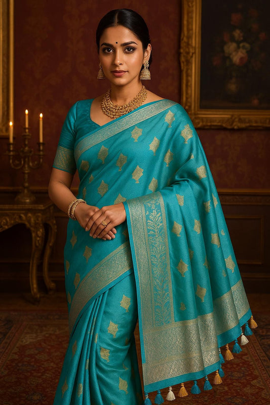 Blue Banarasi Saree