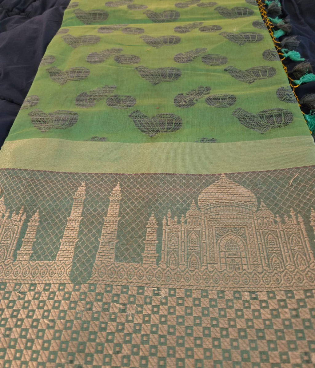 Elegant Kota Banarasi Saree with Intricate Taj Mahal Motif | Handwoven Ethnic Saree | Festive & Wedding Wear