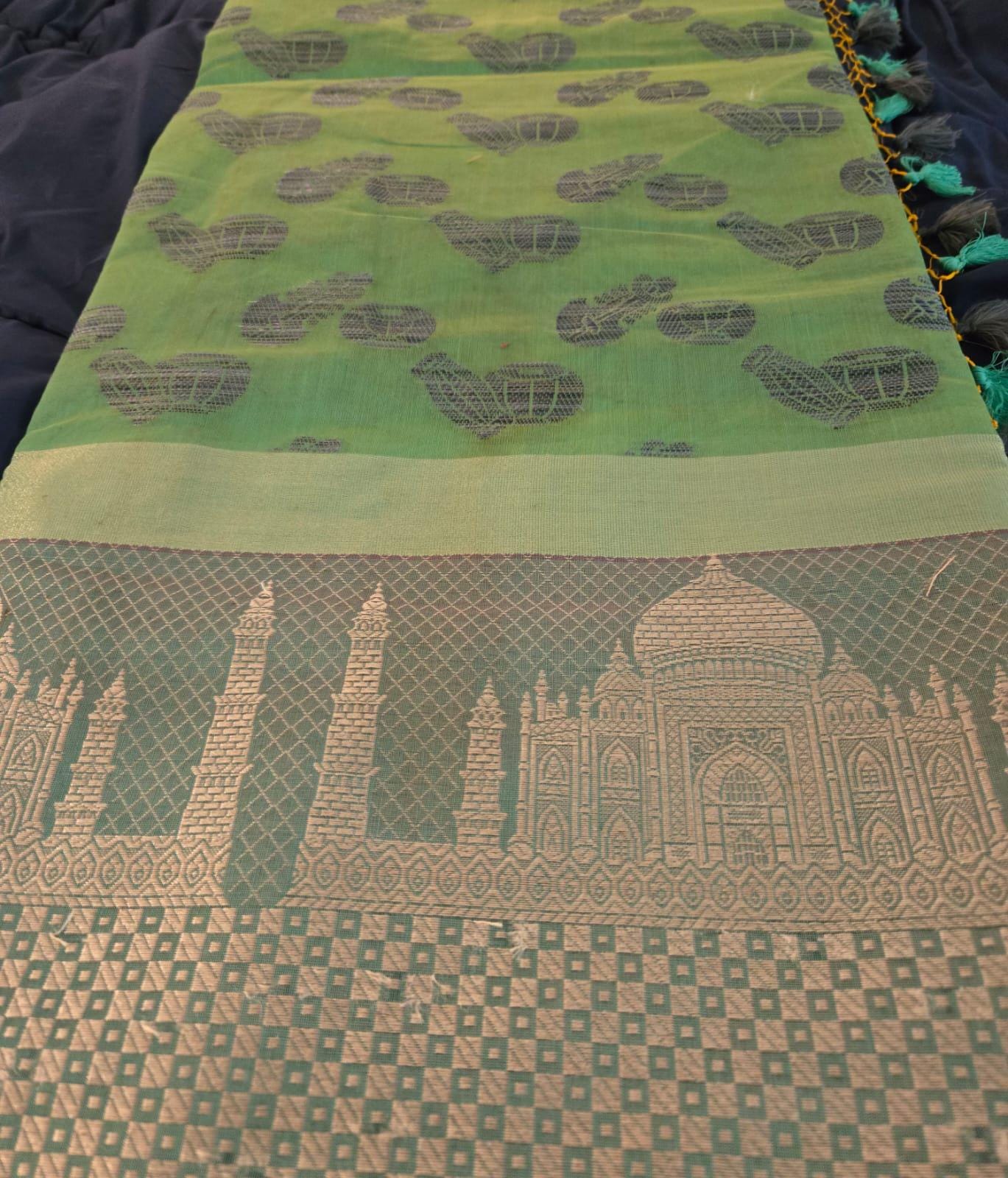 Elegant Kota Banarasi Saree with Intricate Taj Mahal Motif | Handwoven Ethnic Saree | Festive & Wedding Wear