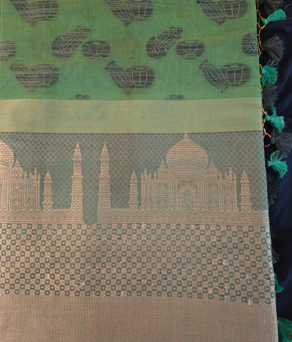 Elegant Kota Banarasi Saree with Intricate Taj Mahal Motif | Handwoven Ethnic Saree | Festive & Wedding Wear