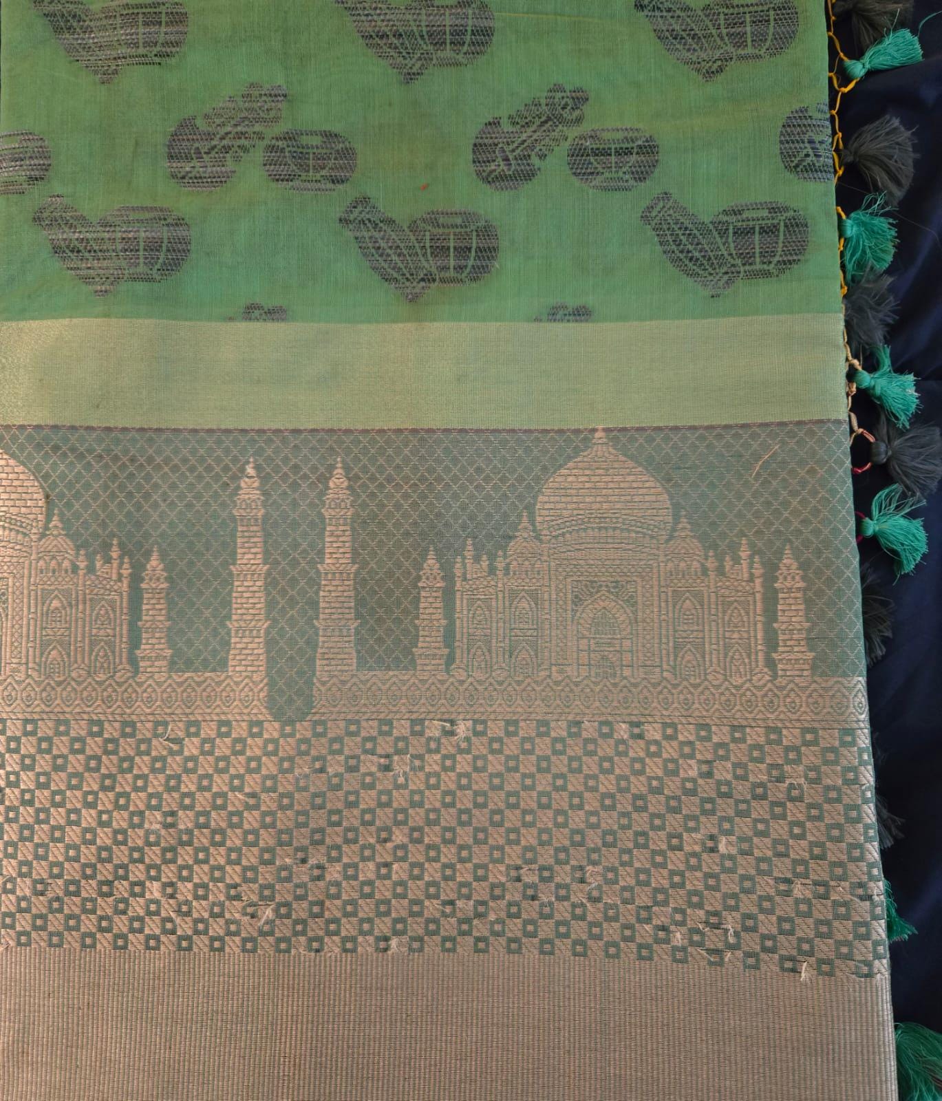 Elegant Kota Banarasi Saree with Intricate Taj Mahal Motif | Handwoven Ethnic Saree | Festive & Wedding Wear