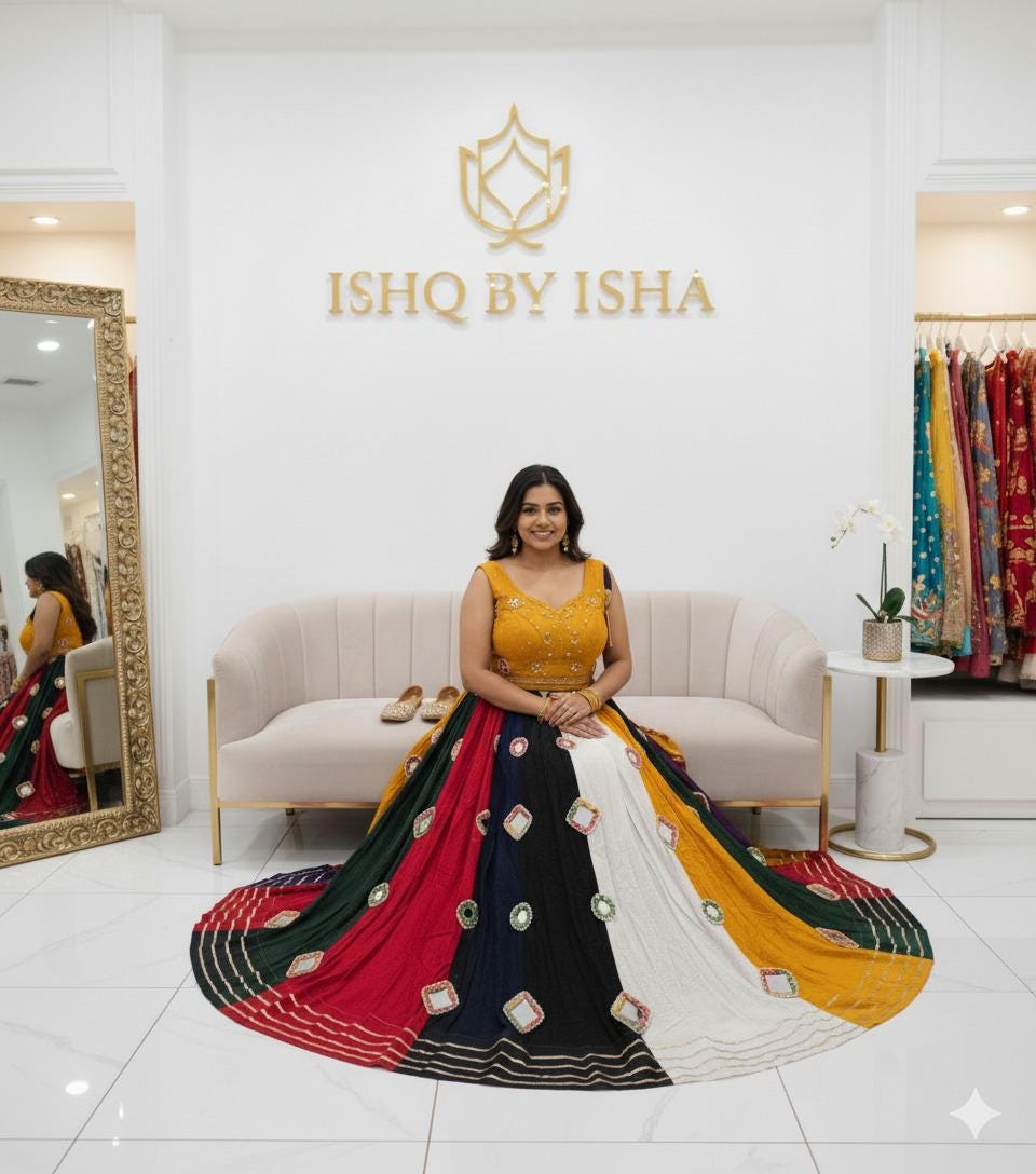 Garba Print Lehenga |Multicolored Ethnic Skirt | Navratri Ghagra Choli | Handmade Indian Festival Outfit