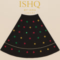 Black Skirt with Artificial Mirror Work 10 m flair | Festive & Party Wear | Ishq by Isha