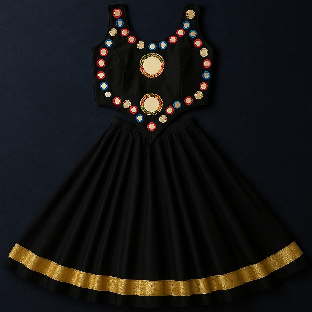 Garba Lehenga Blue Ethnic Skirt | Navratri Ghagra Choli | Handmade Indian Festival Outfit 10 m flair