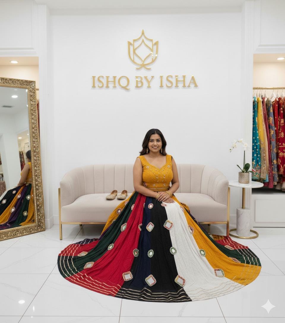 Garba Print Lehenga |Multicolored Ethnic Skirt | Navratri Ghagra Choli | Handmade Indian Festival Outfit