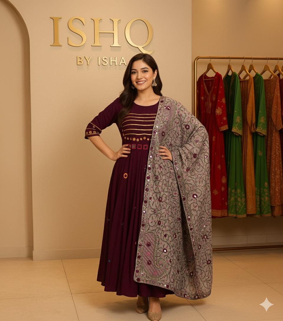 Garba Print Lehenga | purple with kantha work dupatta Multicolored Ethnic Skirt | Navratri Ghagra Choli | Handmade Indian Festival Outfit