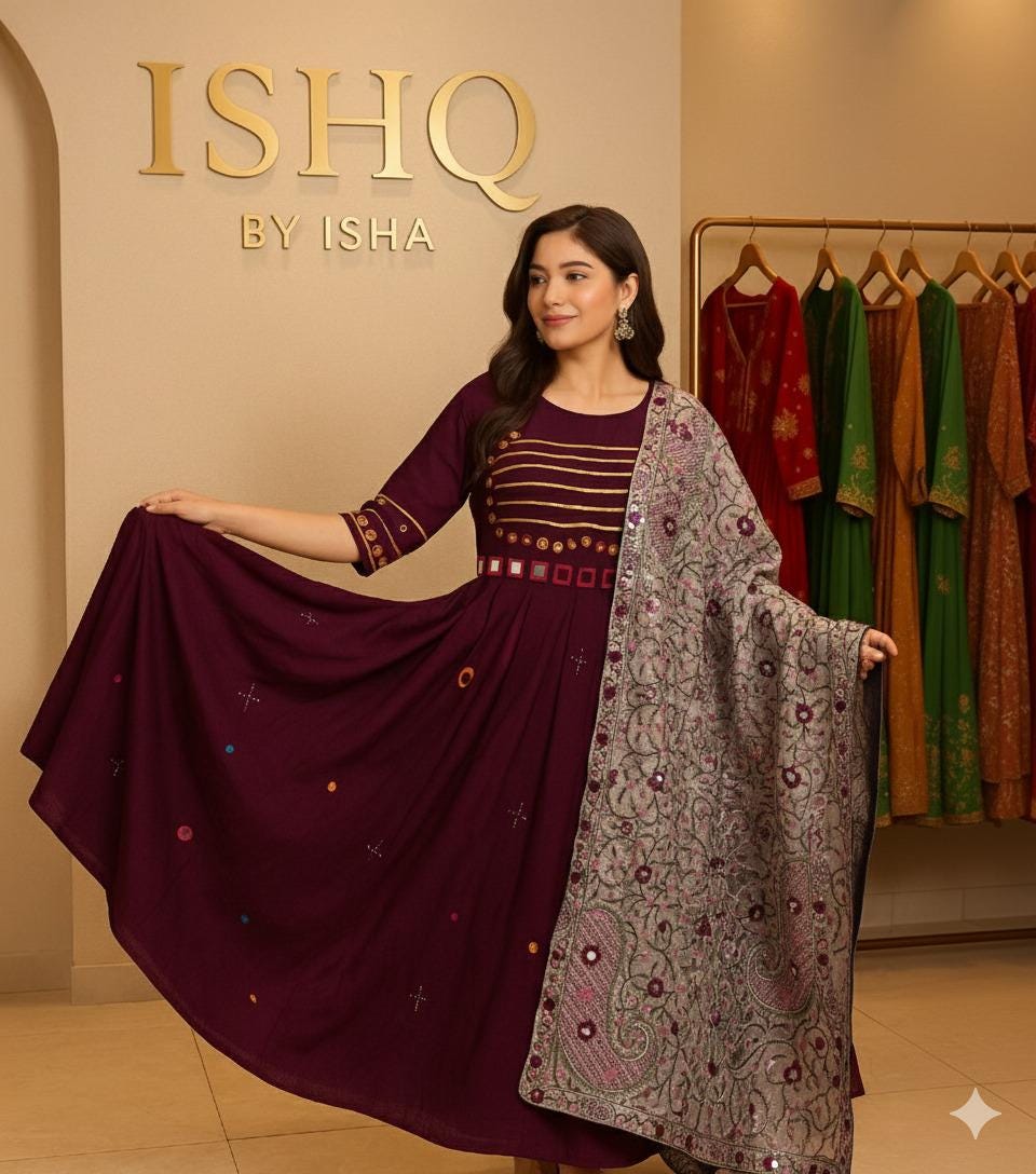 Garba Print Lehenga | purple with kantha work dupatta Multicolored Ethnic Skirt | Navratri Ghagra Choli | Handmade Indian Festival Outfit