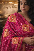 Handmade , Handwoven , Elegant vibrant & Authentic Pink Phulkari Dupatta / Indian Scarf. Hand embroidered .