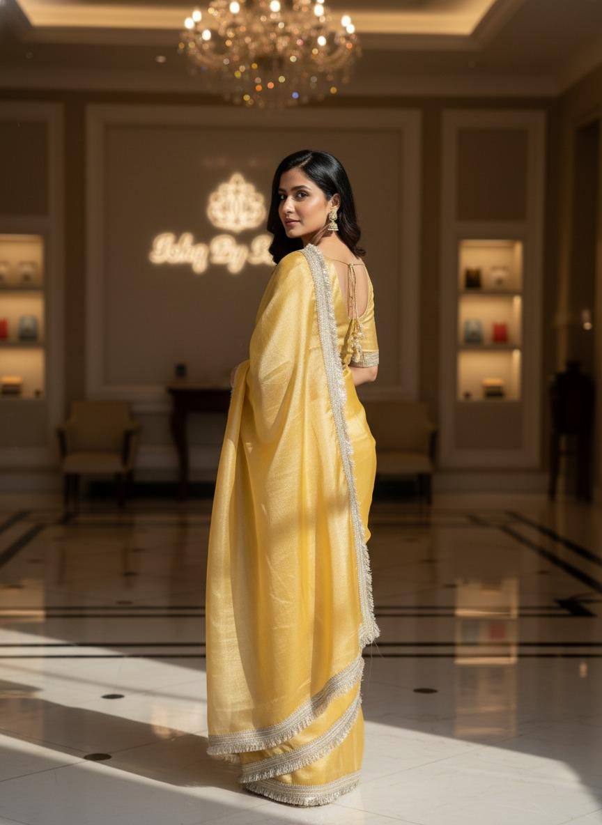 Yellow Tissue Banarasi Saree – Handwoven Elegance | Ishq by Isha