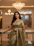 Green Tissue Banarasi Saree – Handwoven Elegance | Ishq by Isha
