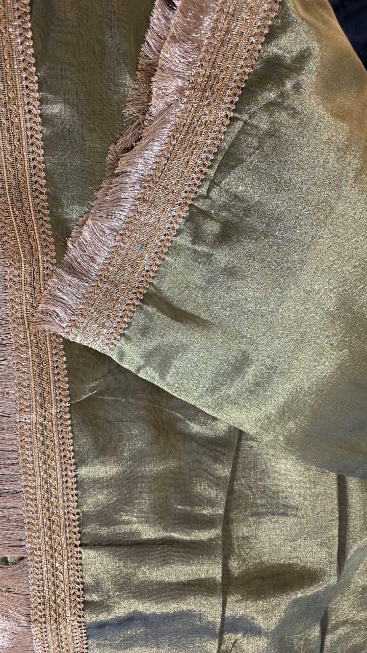 Green Tissue Banarasi Saree – Handwoven Elegance | Ishq by Isha
