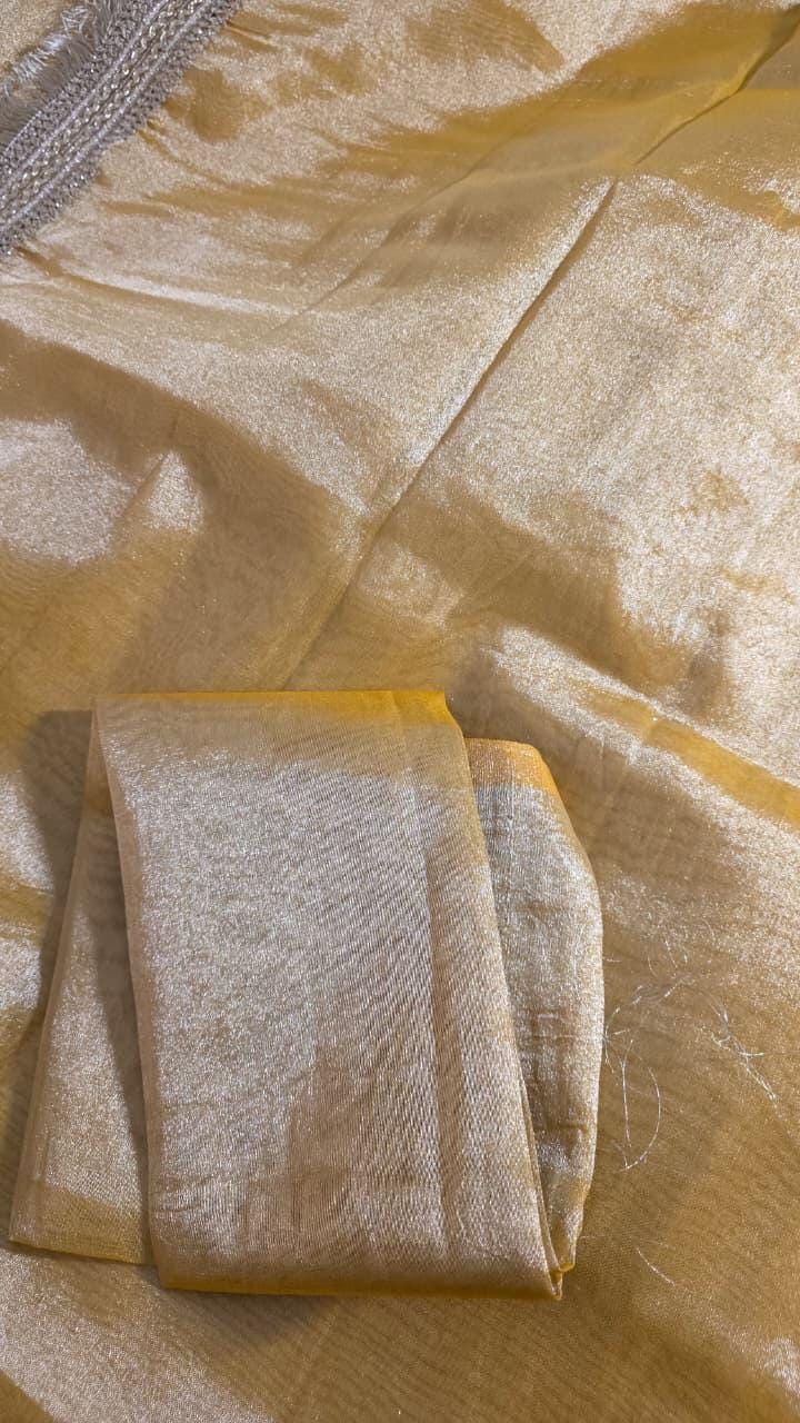 Yellow Tissue Banarasi Saree – Handwoven Elegance | Ishq by Isha