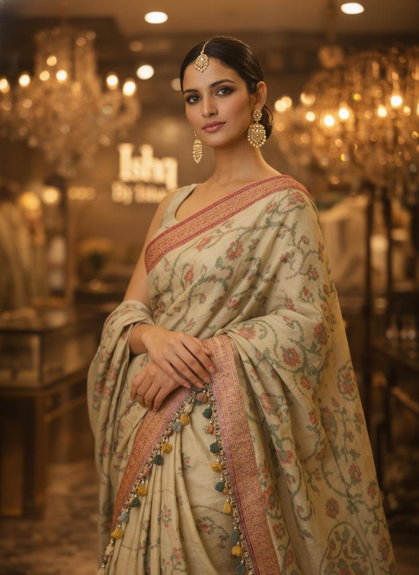 Pista green Banarasi Saree