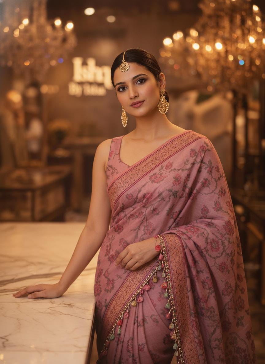 Pink Banarasi Saree