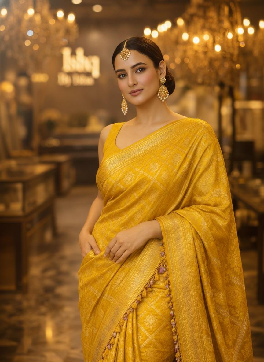 Elegant Yellow banarasi Saree & Festive Wear