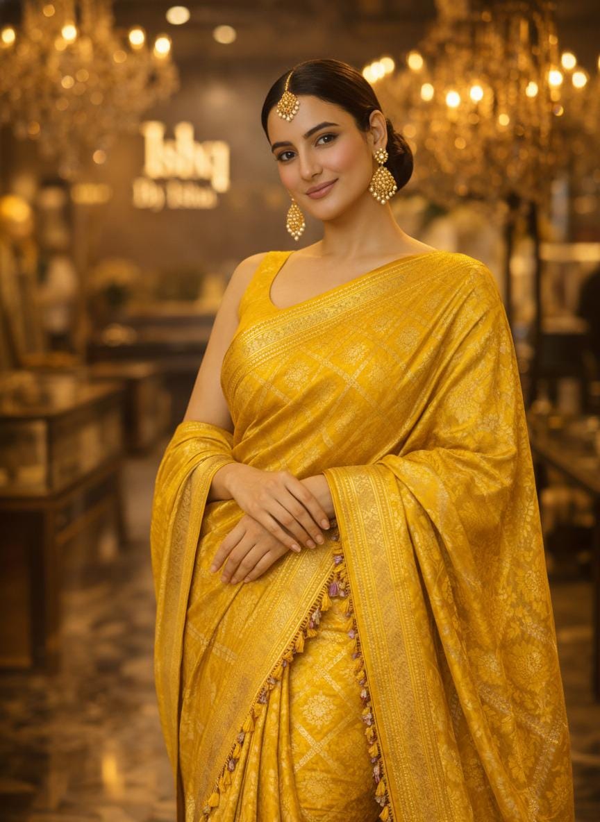 Elegant Yellow banarasi Saree & Festive Wear