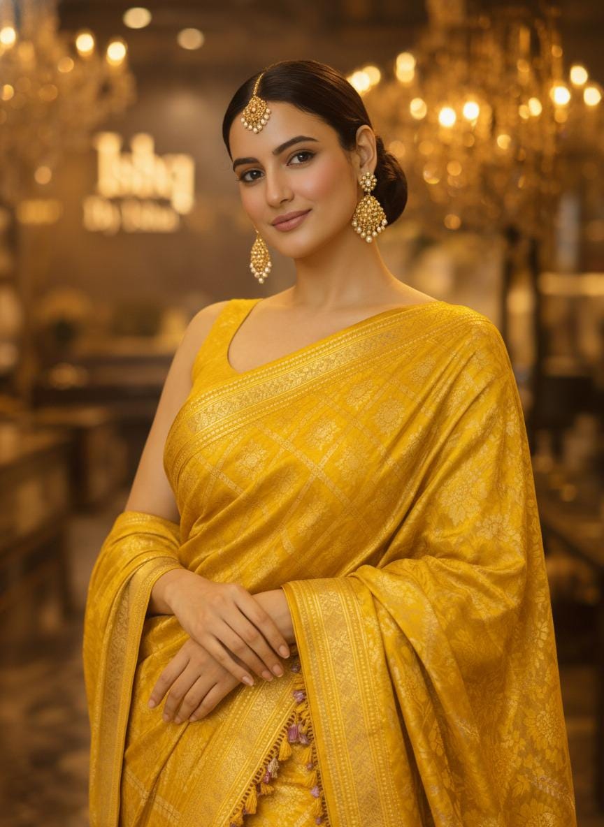Elegant Yellow banarasi Saree & Festive Wear
