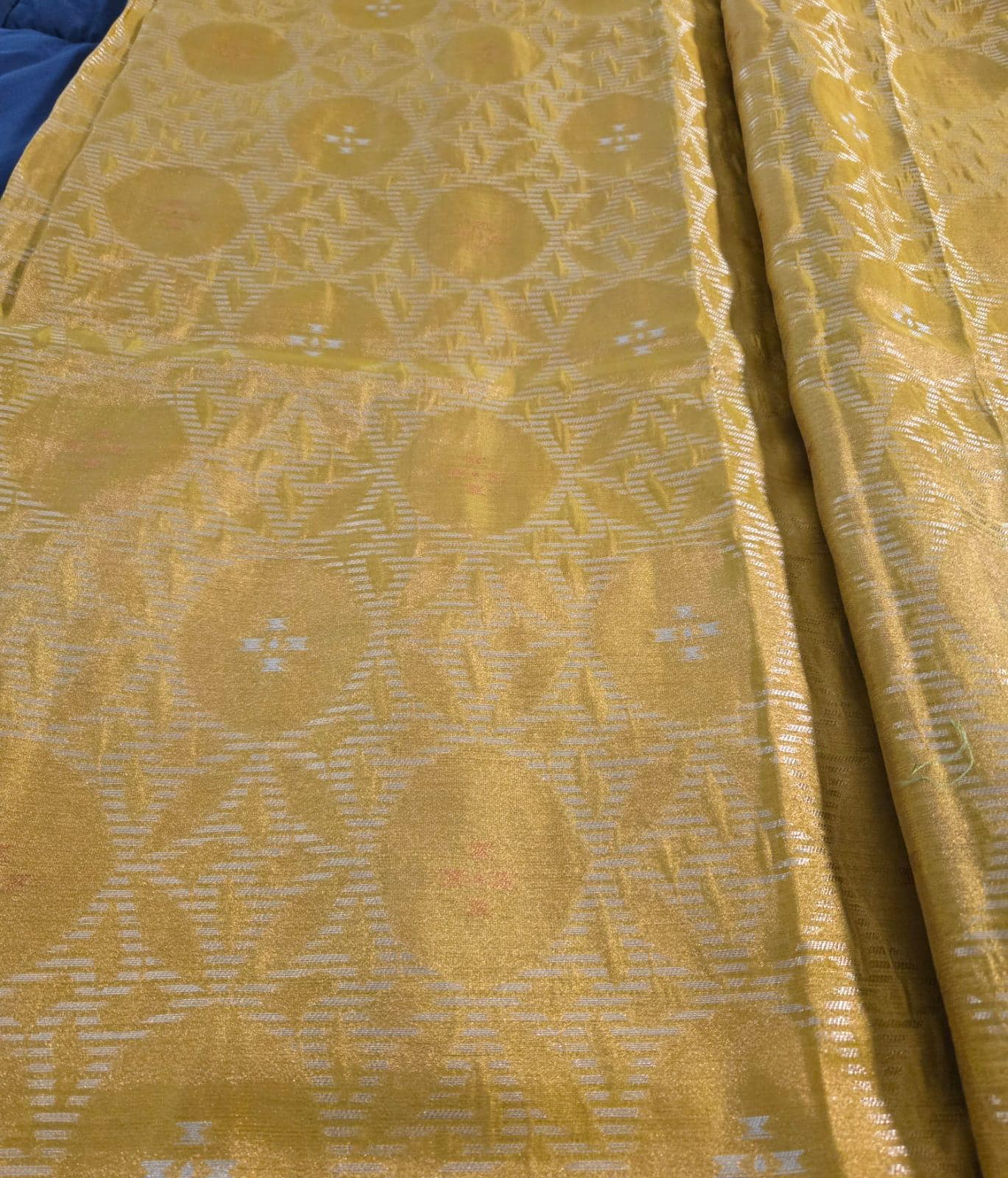 Yellow red Tissue Banarasi Saree – Handwoven Elegance | Ishq by Isha