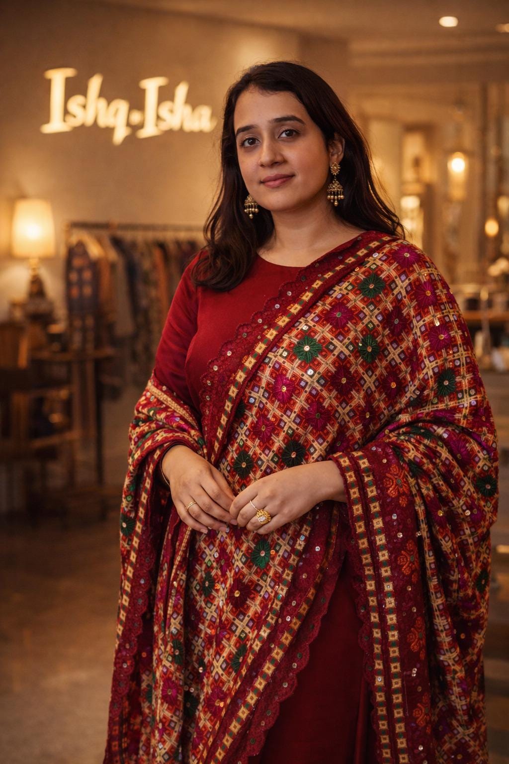 Handmade , Handwoven , Elegant vibrant & Authentic Multicolour Phulkari Dupatta / Indian Scarf. Hand embroidered