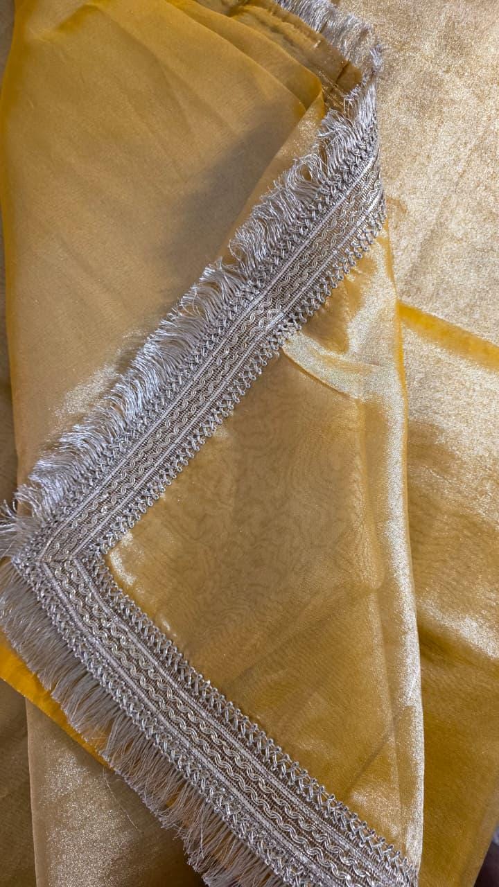 Yellow Tissue Banarasi Saree – Handwoven Elegance | Ishq by Isha