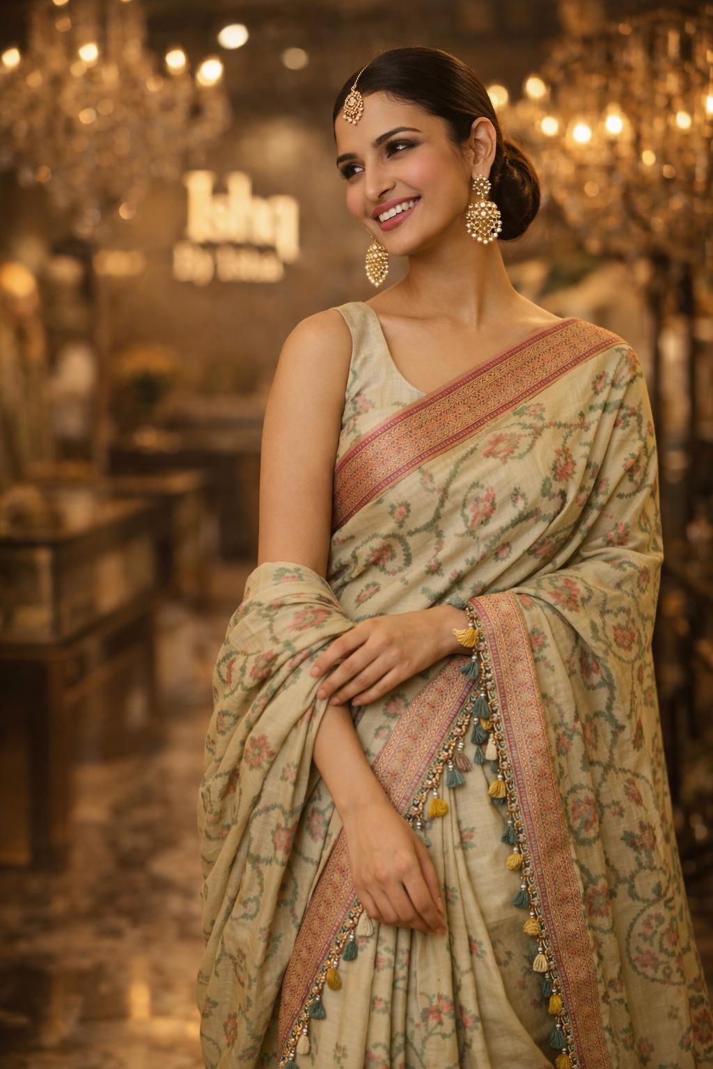 Pista green Banarasi Saree