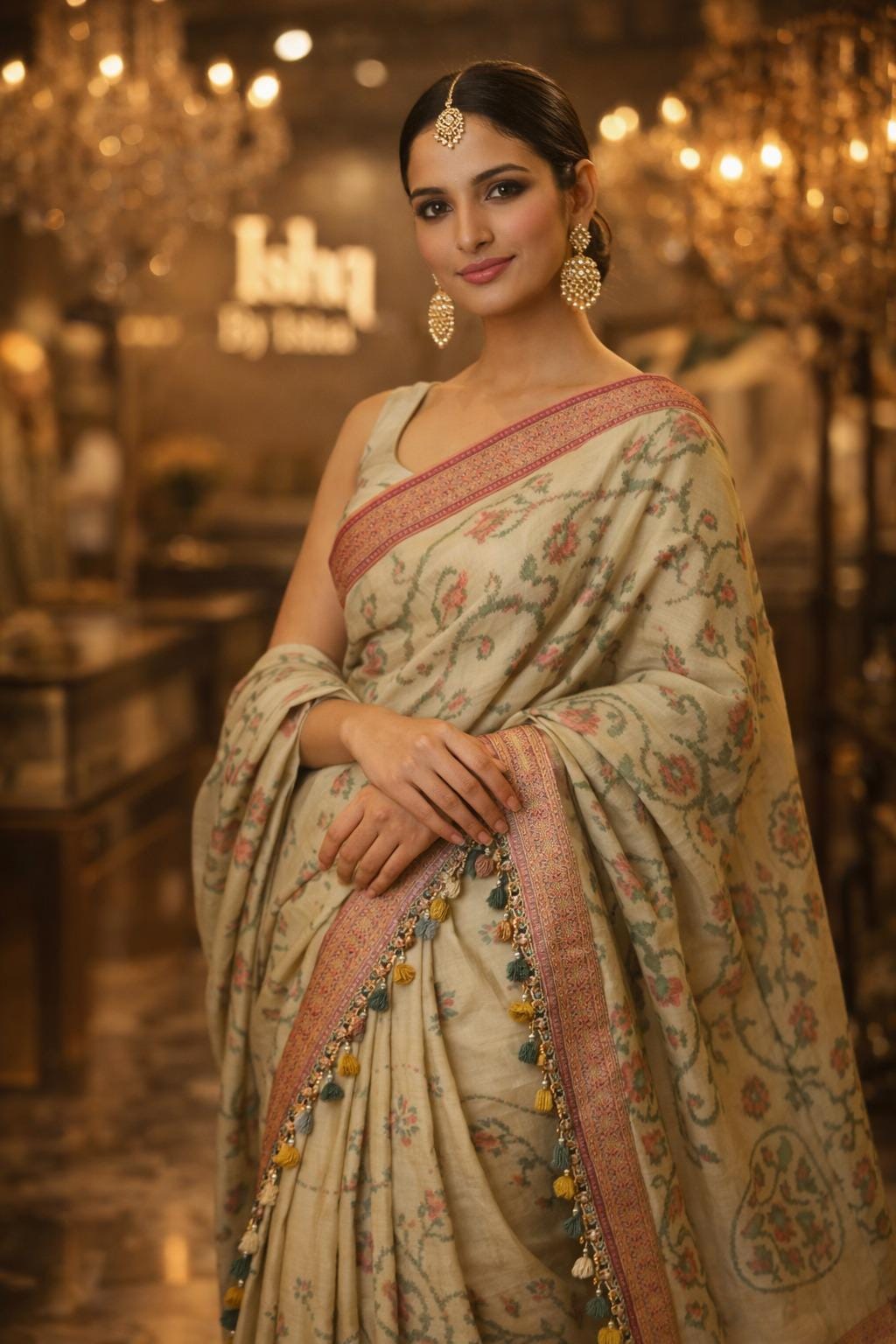 Pista green Banarasi Saree