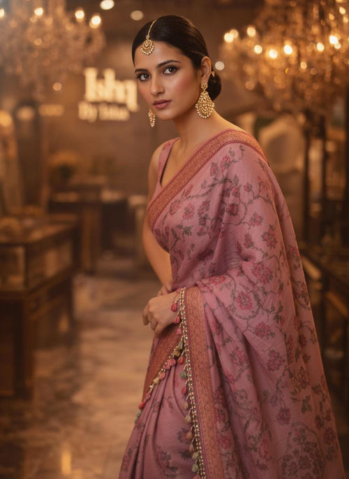 Pink Banarasi Saree