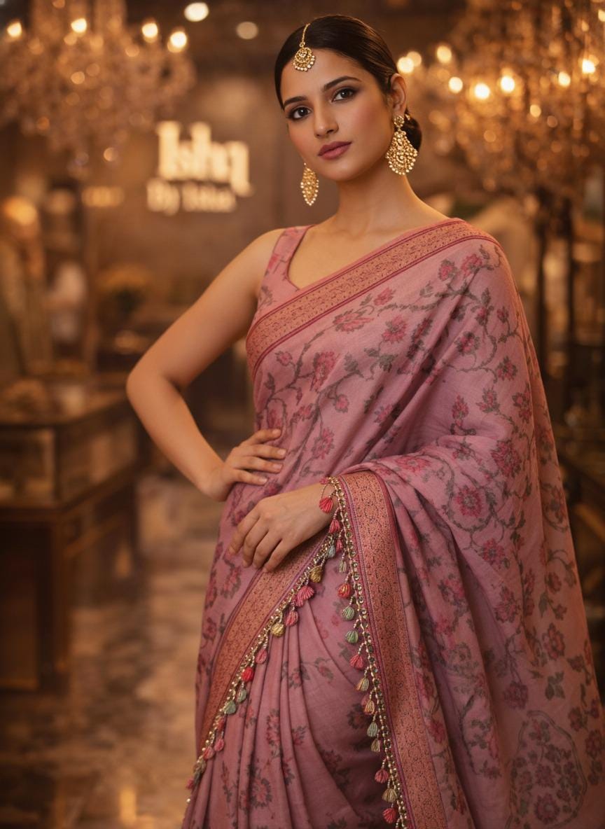 Pink Banarasi Saree