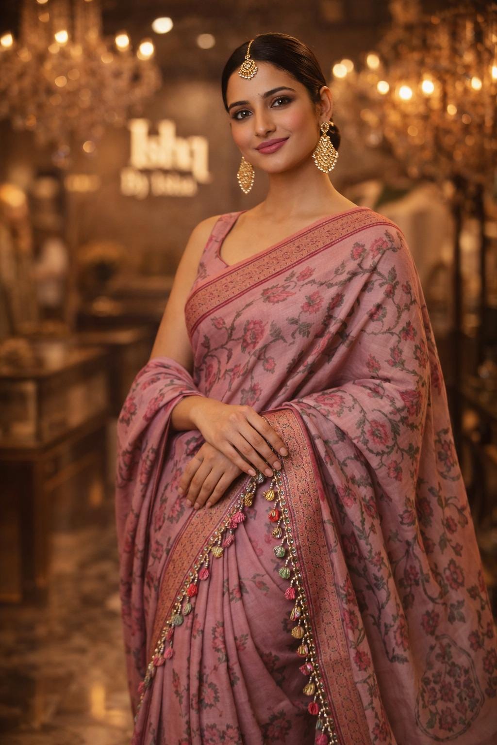 Pink Banarasi Saree