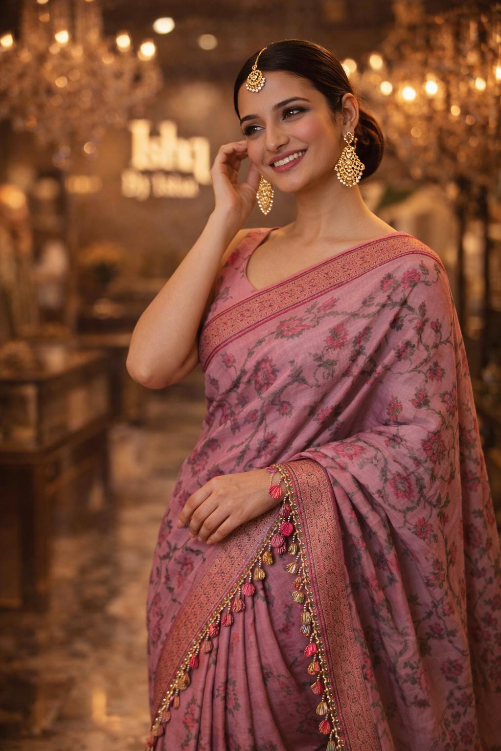 Pink Banarasi Saree