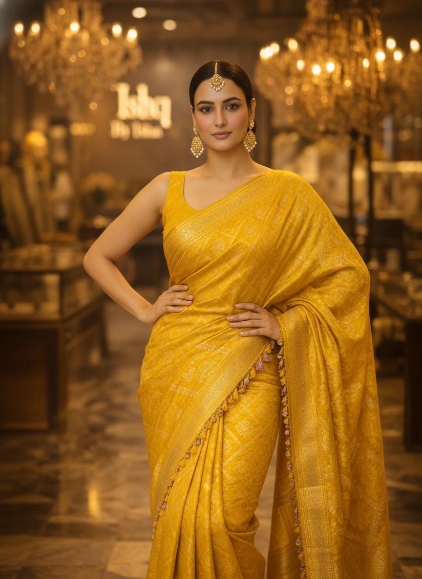 Elegant Yellow banarasi Saree & Festive Wear