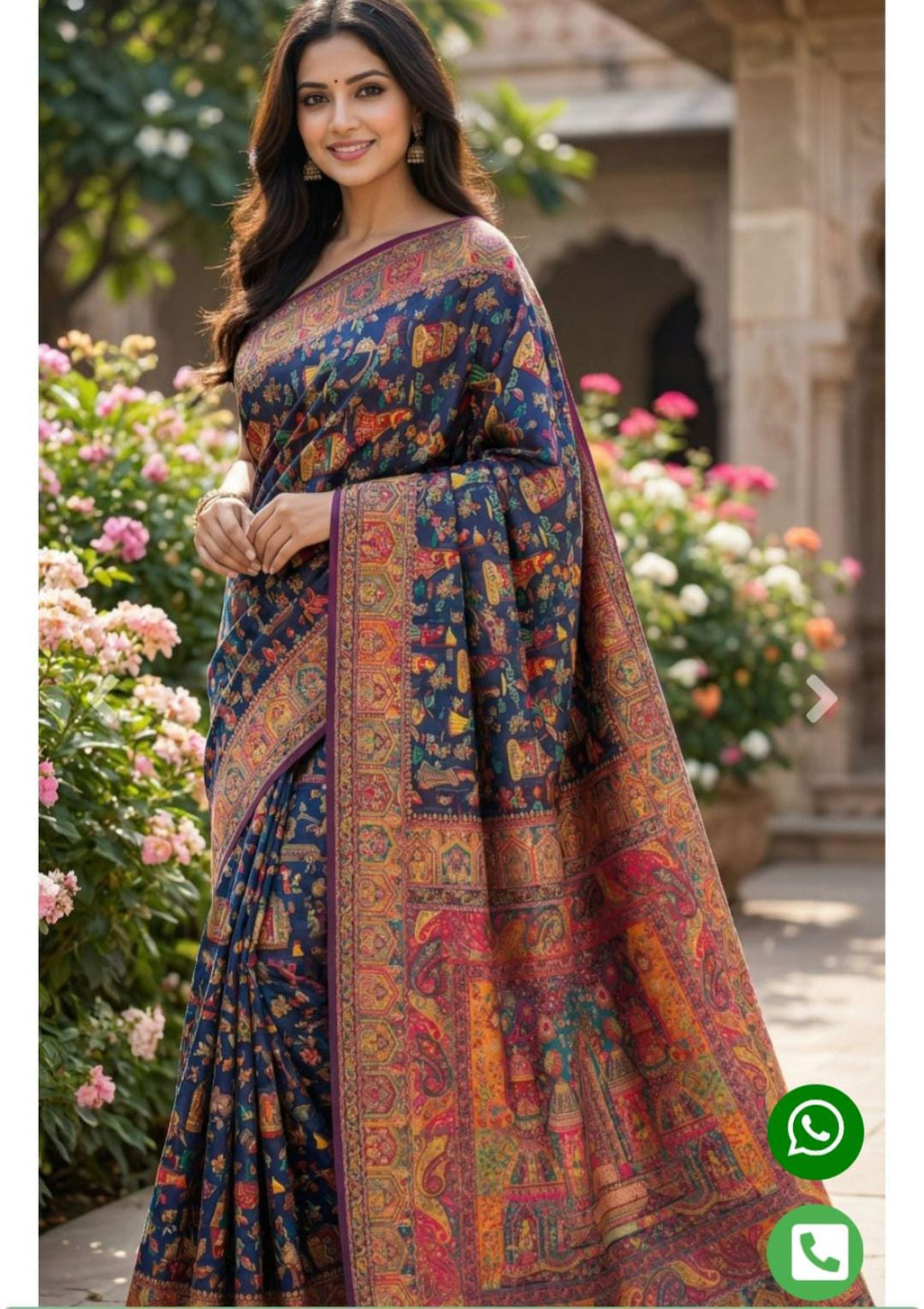 Blue Pashmina Silk Saree | Woven Traditional Indian Wedding Ethnic Wear