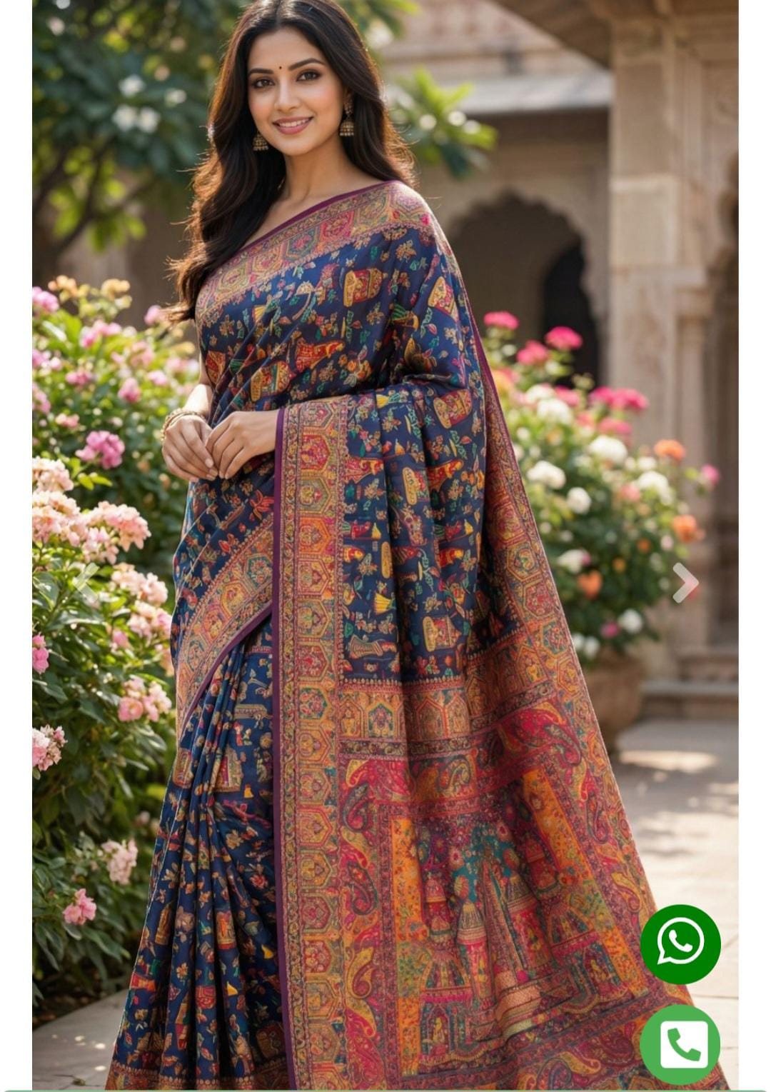 Blue Pashmina Silk Saree | Woven Traditional Indian Wedding Ethnic Wear