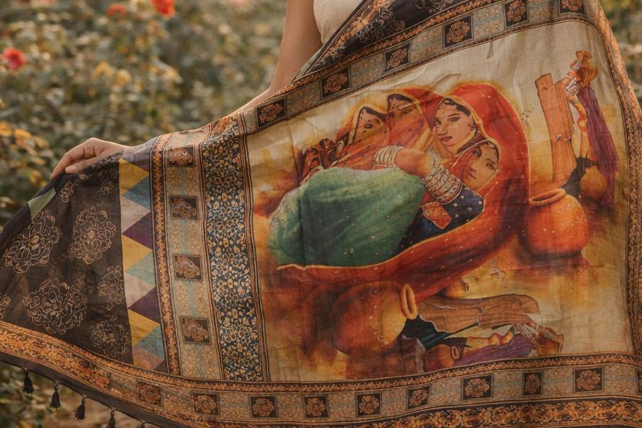 Saheliyon Ki Baithak – Heritage Art Silk Dupatta