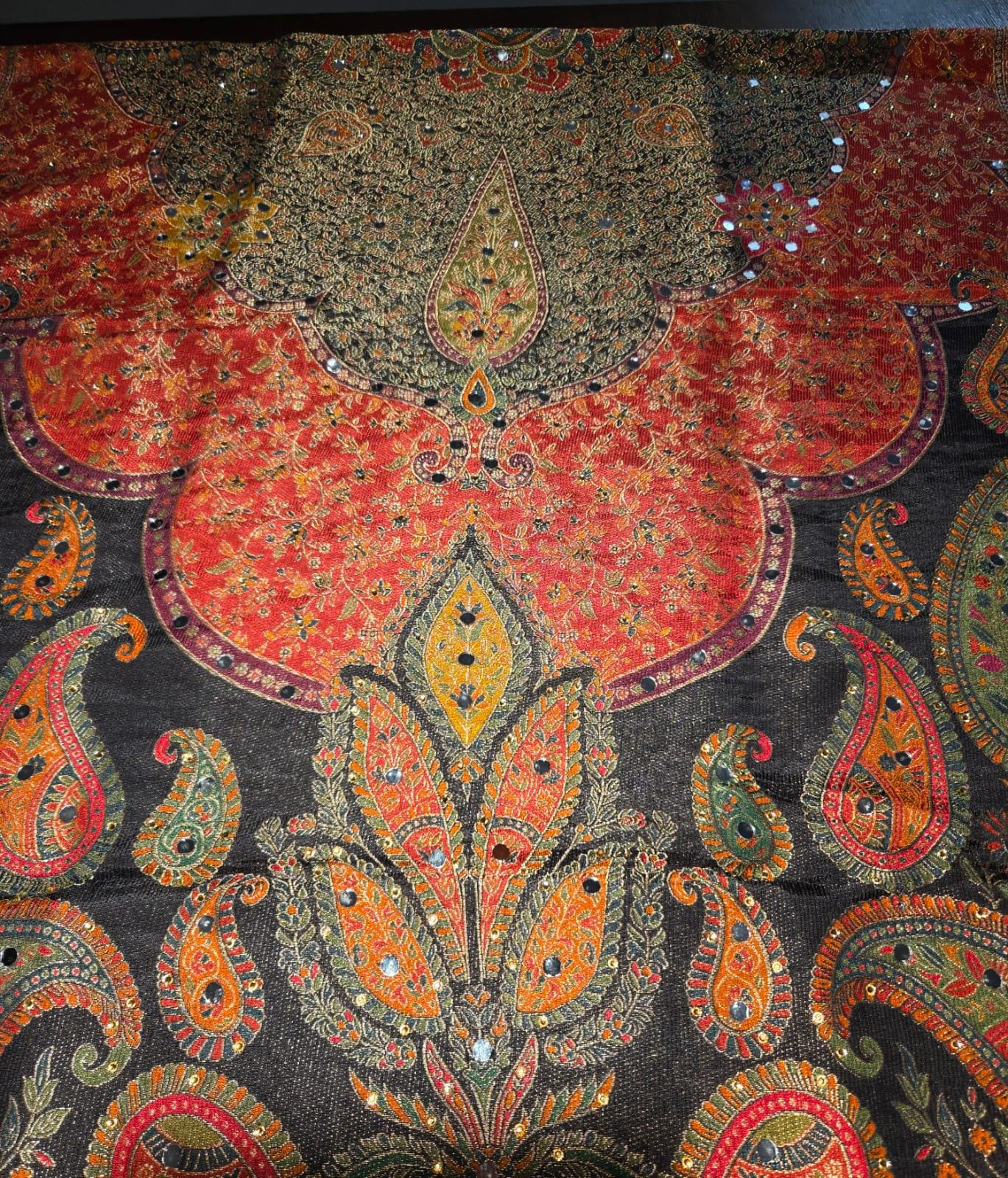 Black Mughal art dupatta