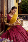 Kalamkari Lehenga Choli Set with Dupatta | Indian Wedding Outfit | Mehendi Sangeet Dress | Traditional Chanderi Ethnic Wear