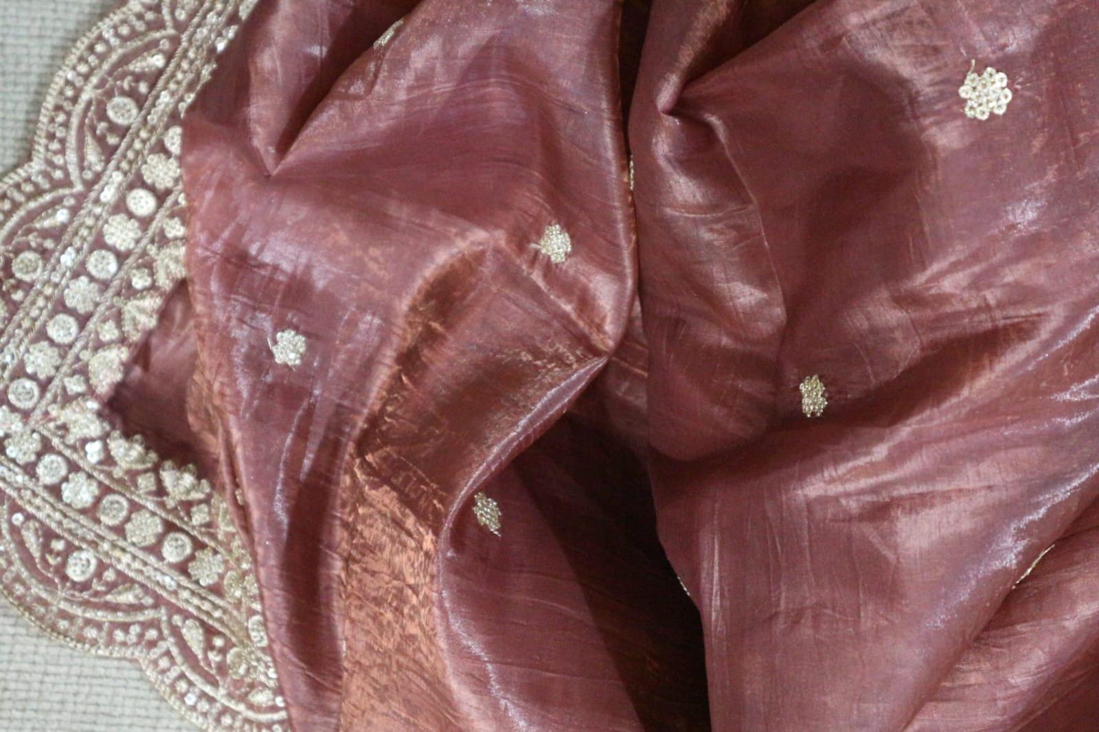 Rust colour Organza Dupatta