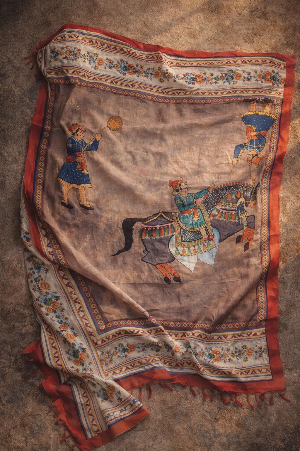The Procession - Art Silk Dupatta
