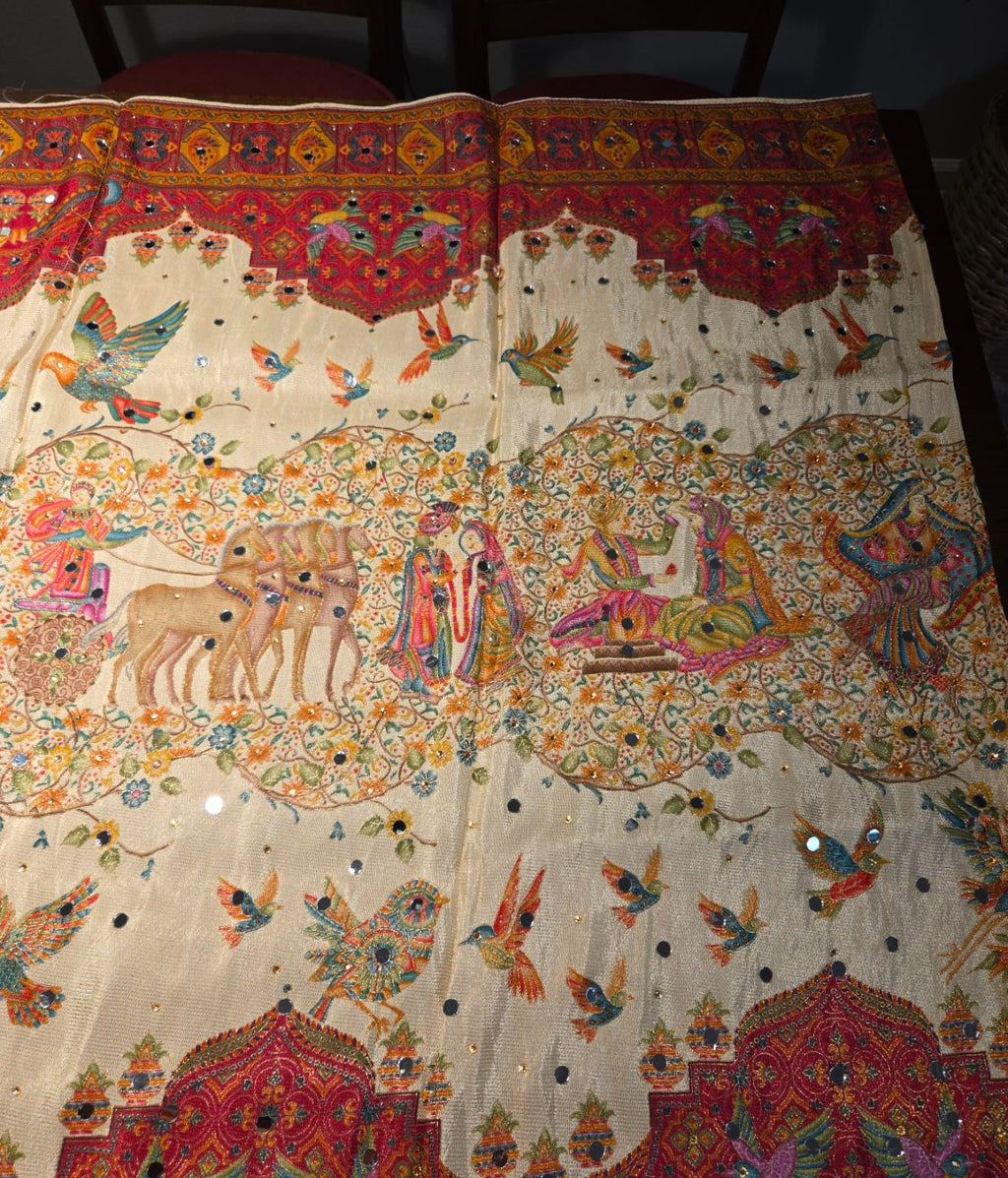 Beige Mughal art dupatta