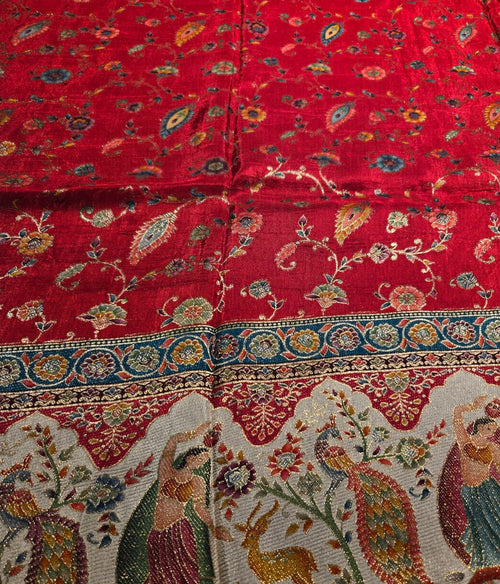 Red Mughal art dupatta