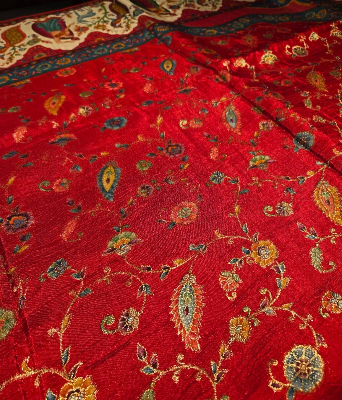 Red Mughal art dupatta