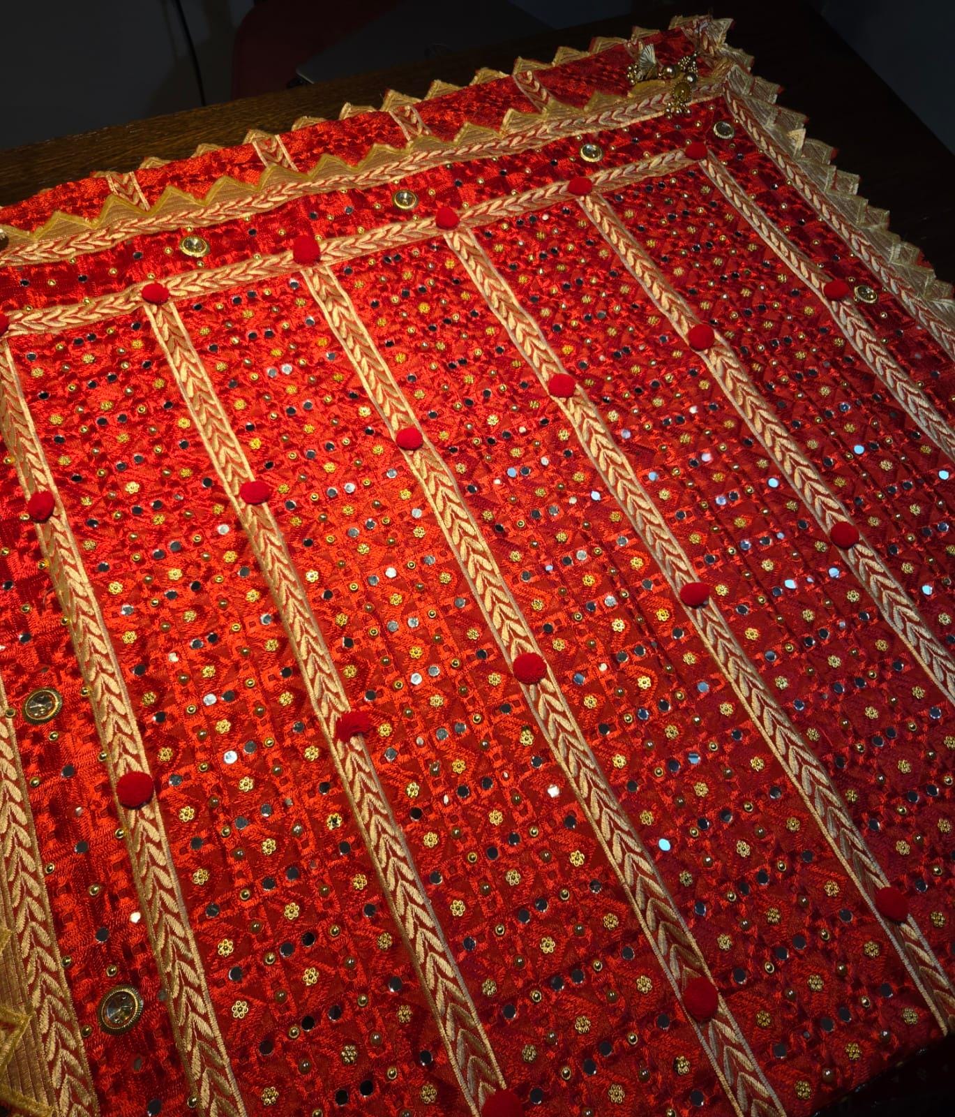 Handmade , Handwoven , Elegant vibrant & Authentic Multicolour Phulkari Dupatta / Indian Scarf. Hand embroidered