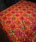 Handmade , Handwoven , Elegant vibrant & Authentic Multicolour Phulkari Dupatta / Indian Scarf. Hand embroidered