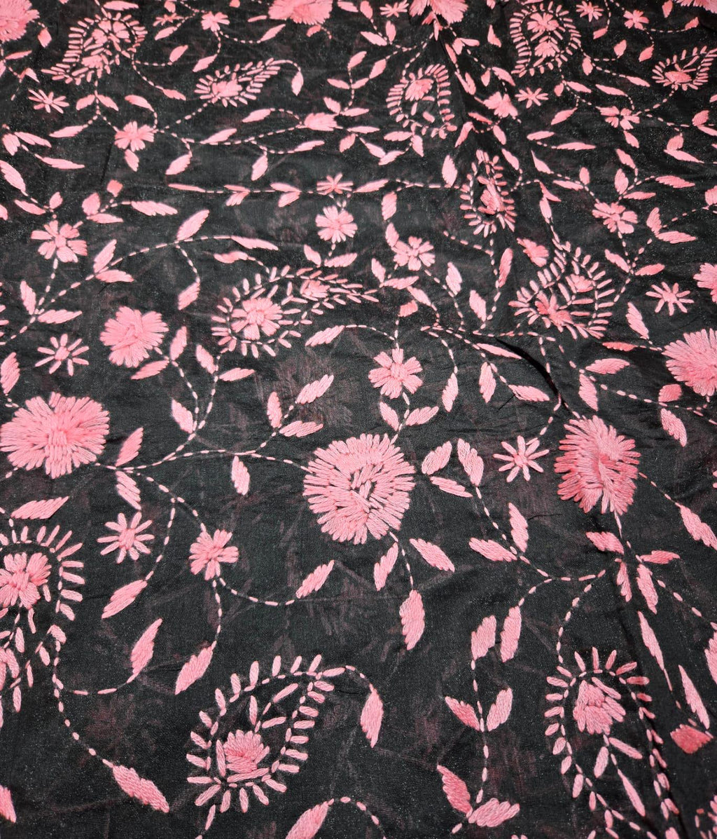 Black Kantha work Dupatta with Mirror Work | Indian Ethnic Dupatta | Festive Wedding Dupatta | Traditional Indian Scarf