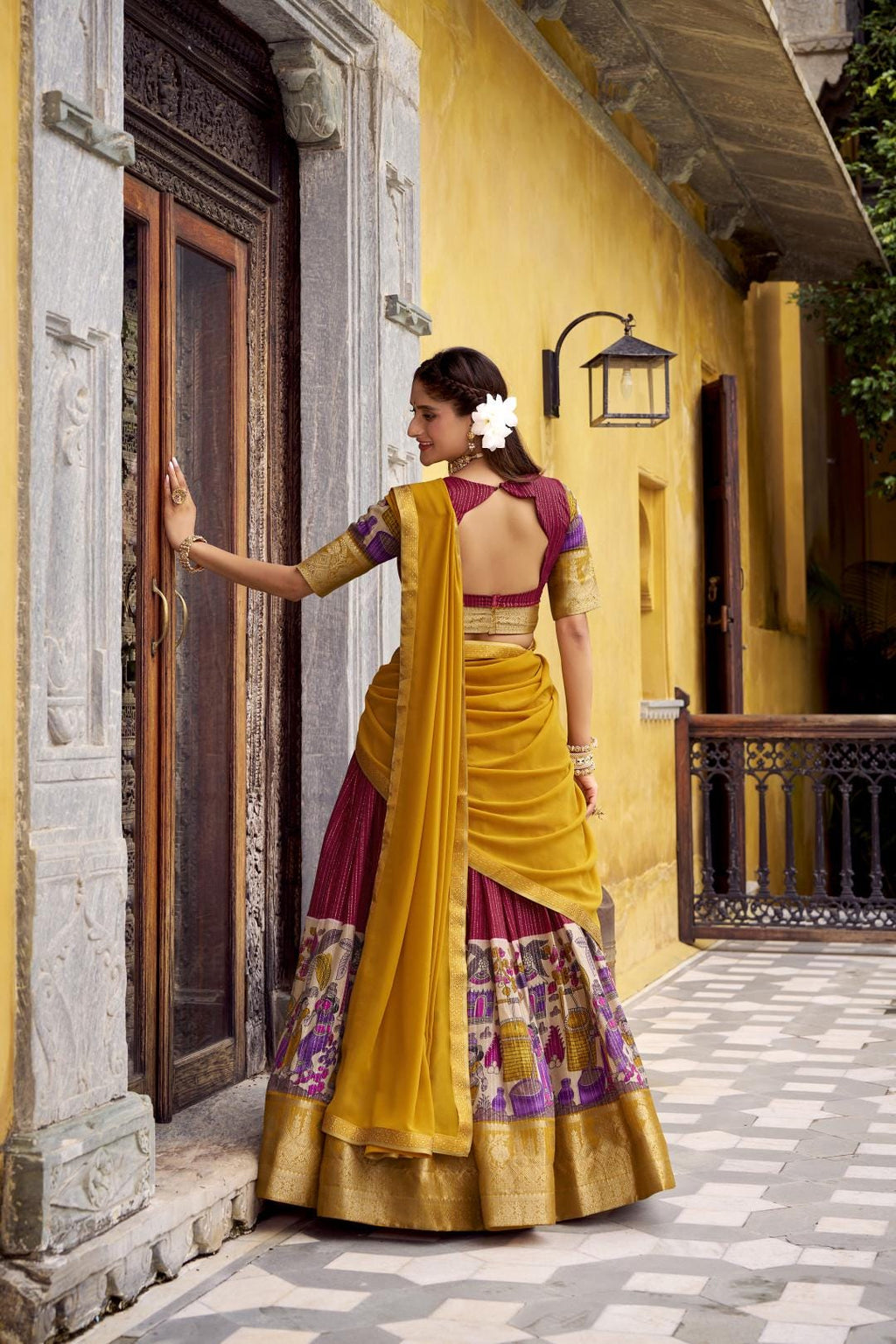 Kalamkari Lehenga Choli Set | Indian Wedding Outfit, Mehendi Sangeet Dress