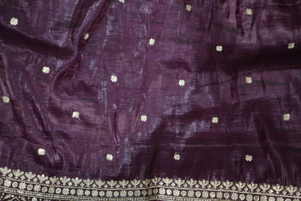 Purple colour Organza Dupatta