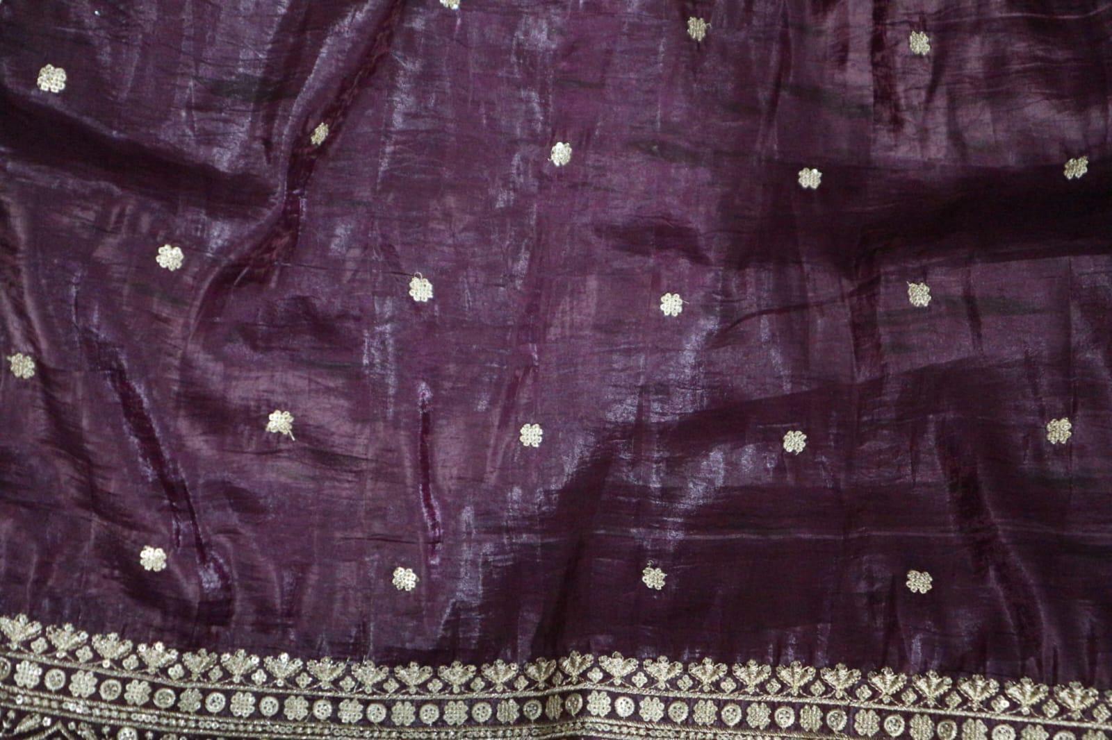 Purple colour Organza Dupatta